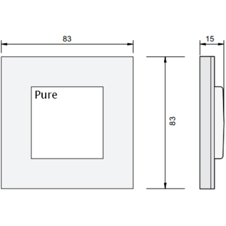 Niko Pure kontakt/lysdæmper til Philips Hue, sort stål