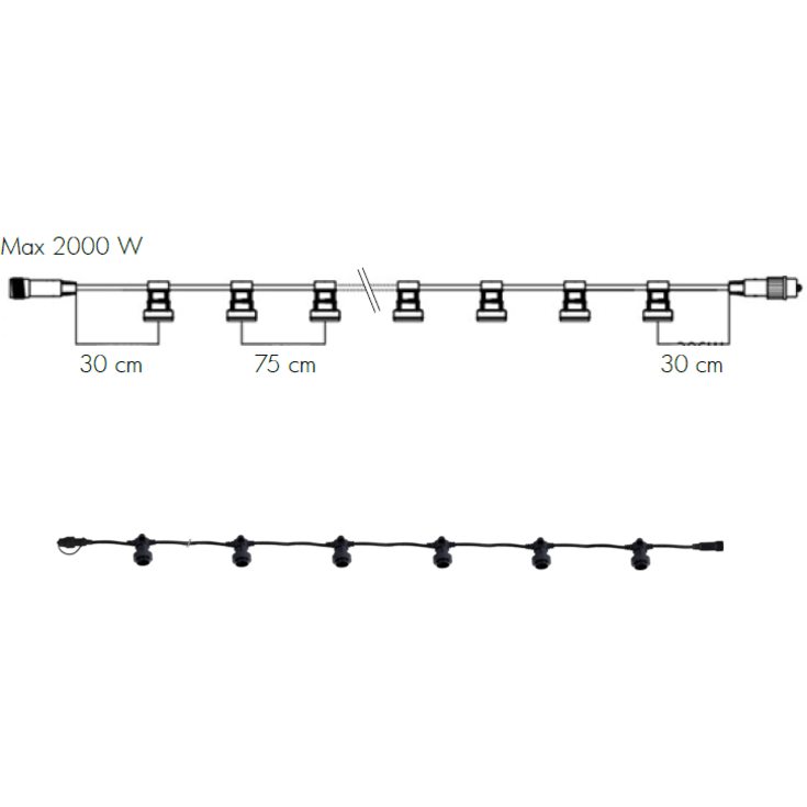 Star Trading Party lyskæde med E27 fatning