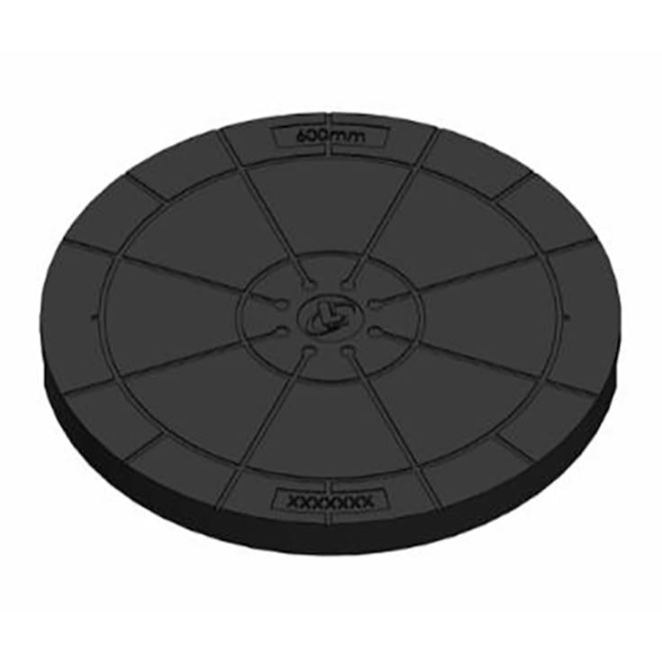 Lauridsen brønddæksel til 600mm kegle, plast, Ø760 mm