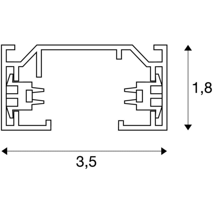 SLV 1-faset strømskinne, 3 meter, hvid