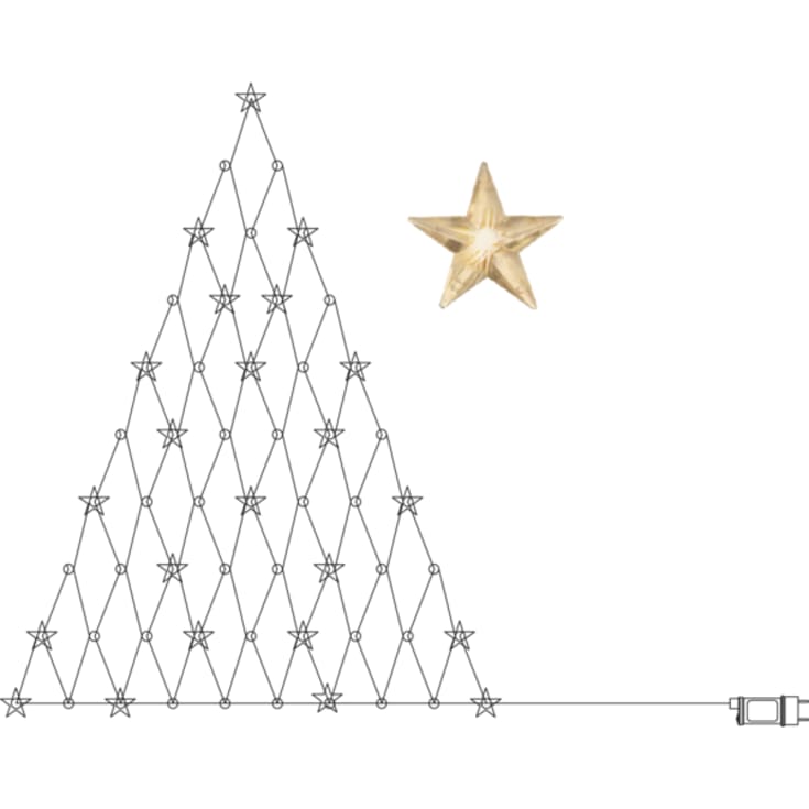 LED VÄGG JULTRÄD med lysande stjärnor