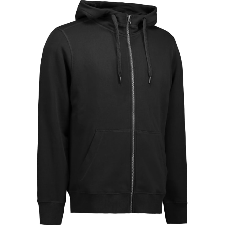 ID Core hoodie med lynlås, sort, str. S