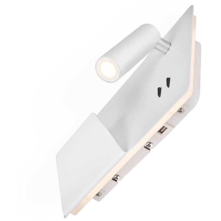 SLV Somnila USB væglampe, hvid, venstre