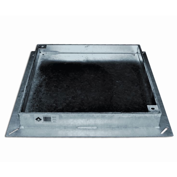 Jesmig fast karm m/dæksel til integrede fliser, passer til 600 mm opføringsrør, 5 ton - galvaniseret, flisetykkelse 75 mm