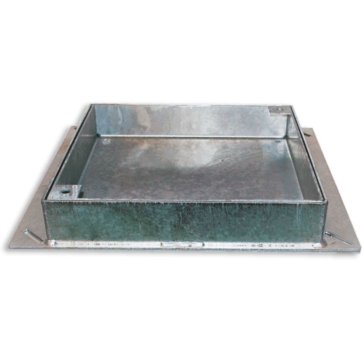 Jesmig fast karm m/dæksel til integrede fliser, passer til 315/425 mm opføringsrør, 12,5 ton - galvaniseret, flisetykkelse 55 mm