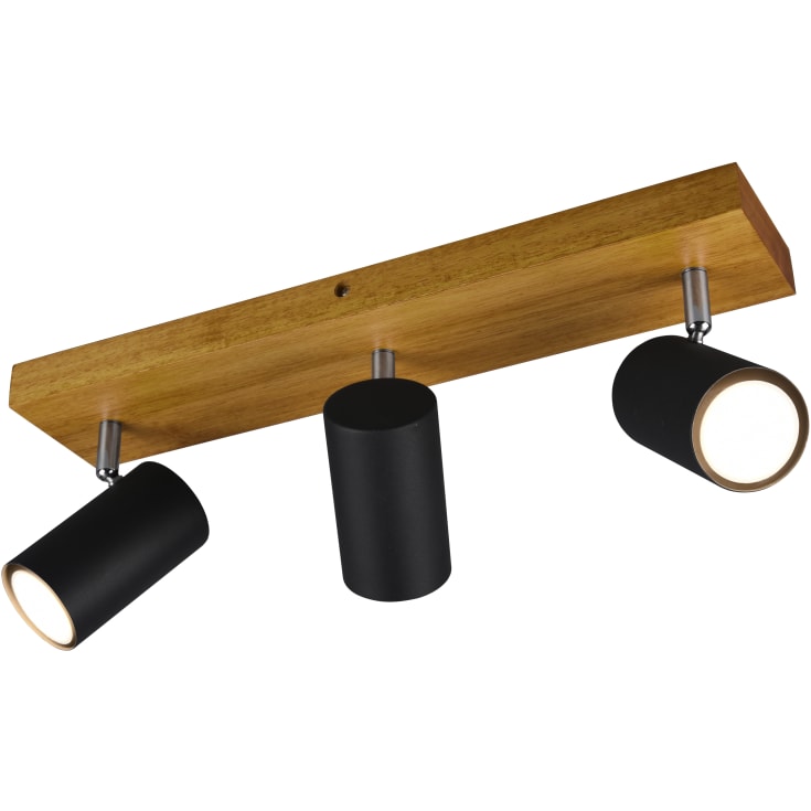 Trio Lighting Marley takspotlight, 3 spotlights, träd/svart