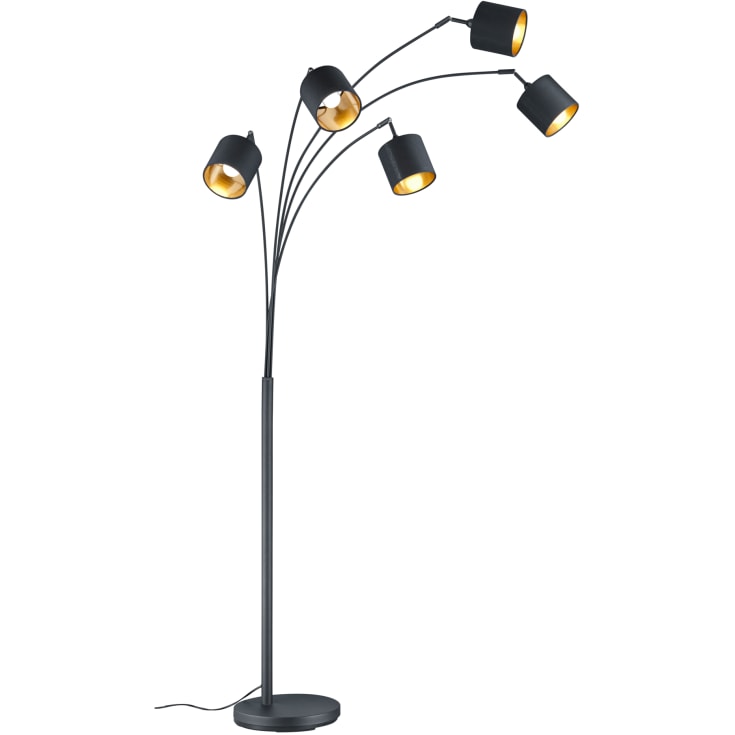 Trio Lighting Tommy gulvlampe, sort/gull
