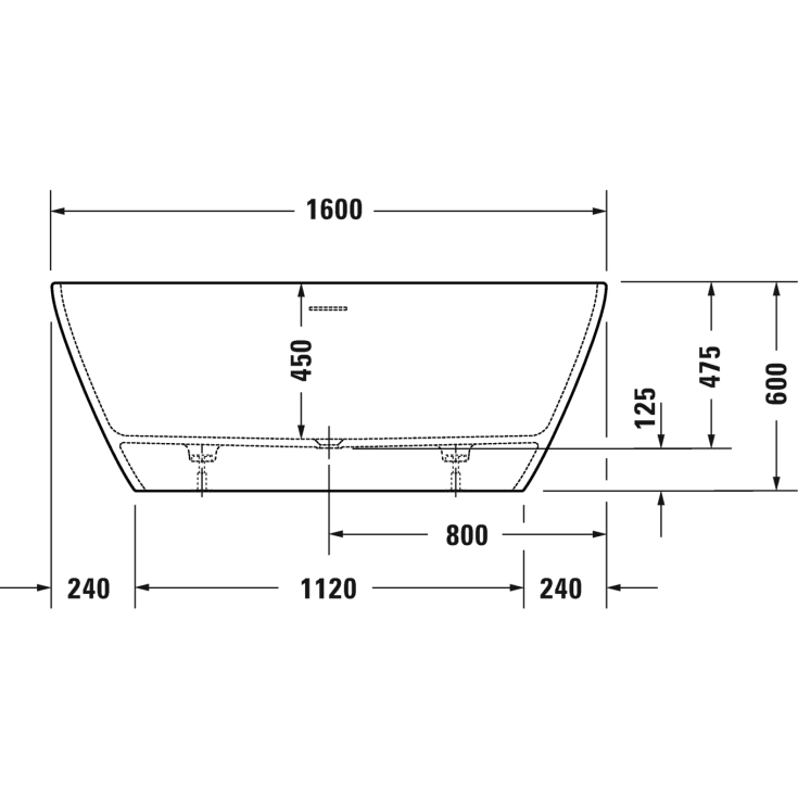 Duravit D-Neo badekar, 160x75 cm, hvid