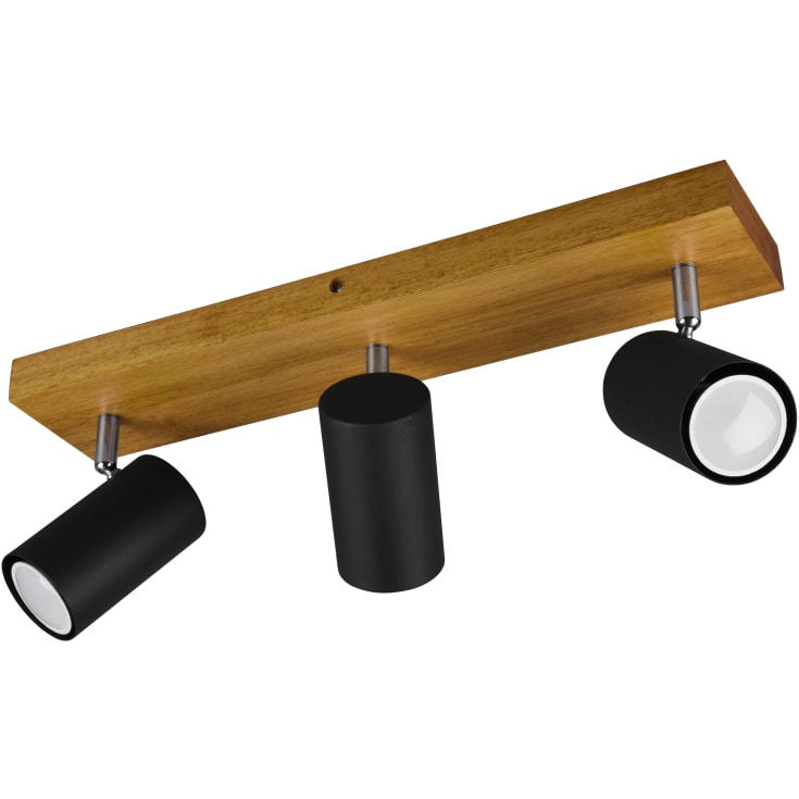 Trio Lighting Marley takspotlight, 3 spotlights, träd/svart