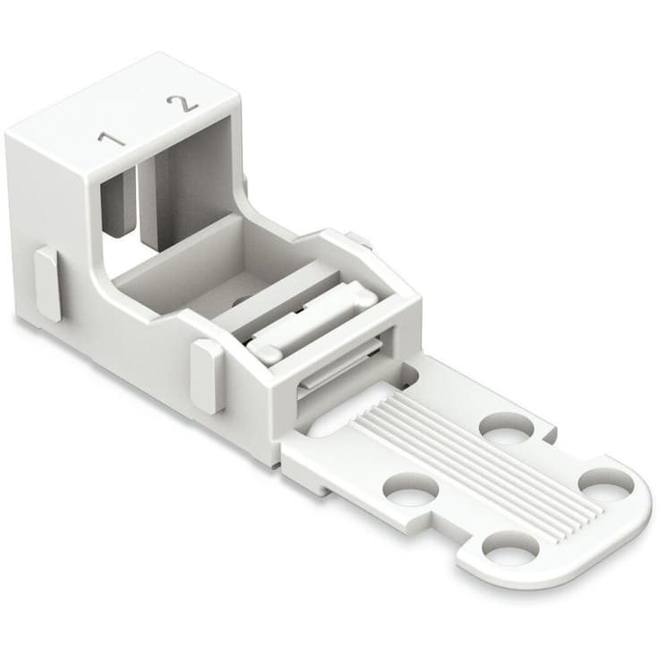 10 st Fästadapter för 2-ledarterminaler Wago 221 – 4 mm², vit