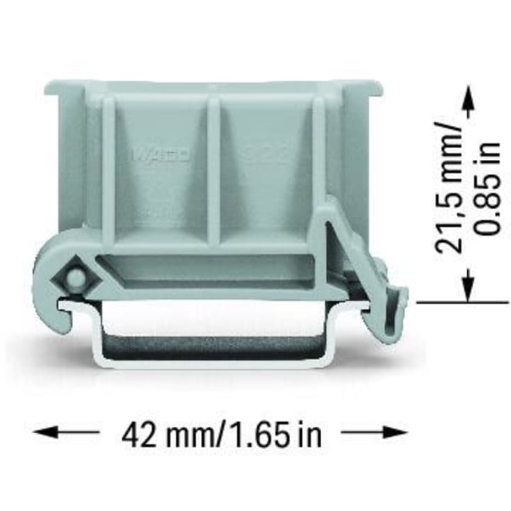 10 stk Vinklet DIN-skinneholder komb.m/monteringsh. 221-500/222-500