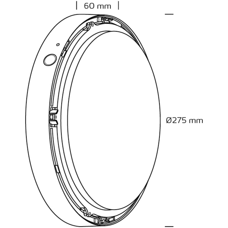 Palma m/front, 12W 3000K/4000K, m/sensor og vekkelys, IP65, svart