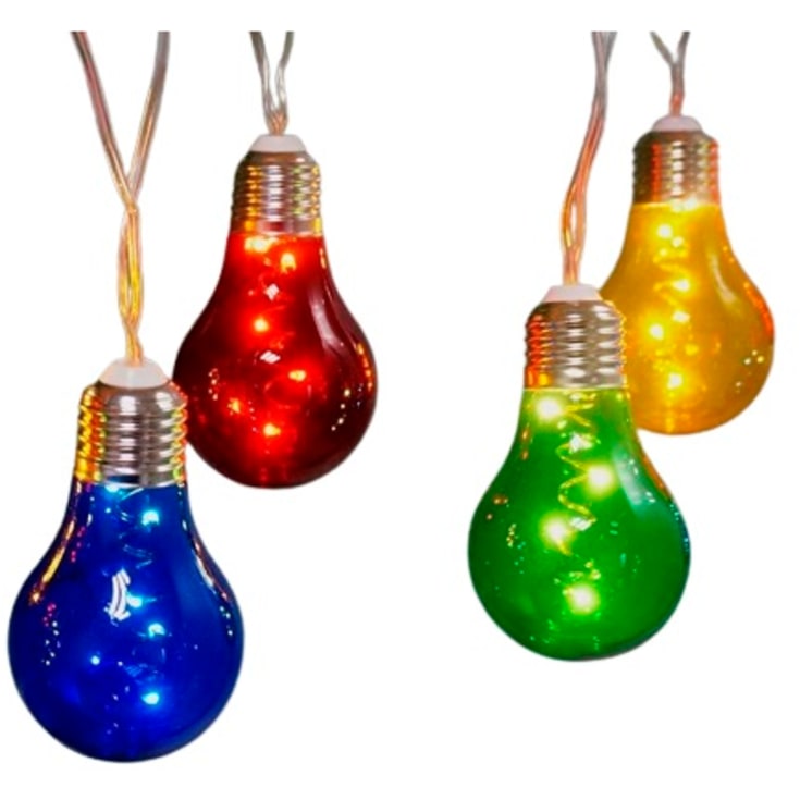 Veli Line solcelle lyskæde, 10 pærer, farvede pærer