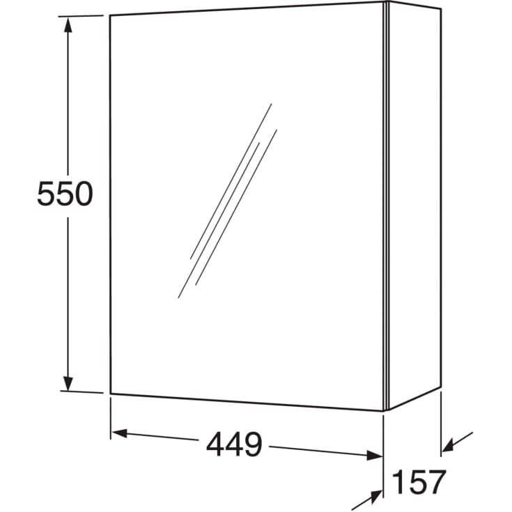 Gustavsberg Graphic Base speilskap, 45x55 cm, hvit