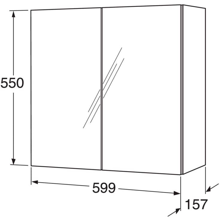 Gustavsberg Graphic Base spegelskåp, 60x55 cm, vit