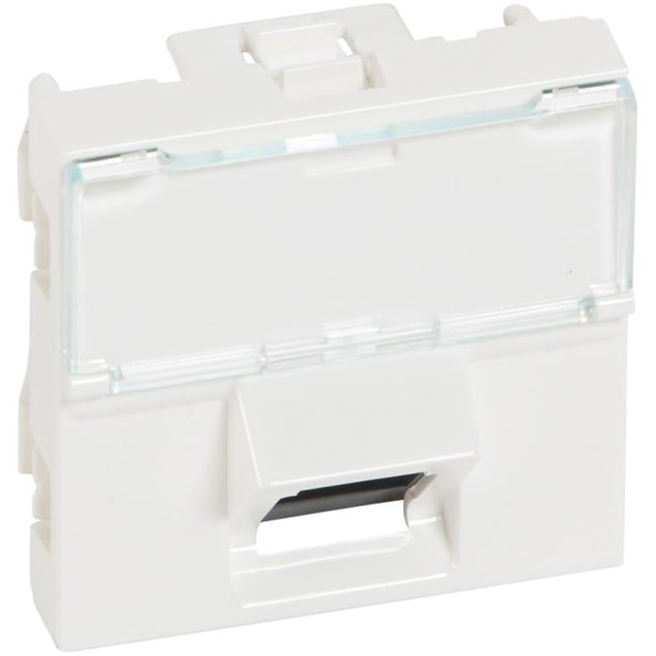 10 stk Mosaikk datakontakt RJ45 Cat-5E UTP 2M 45° hvit