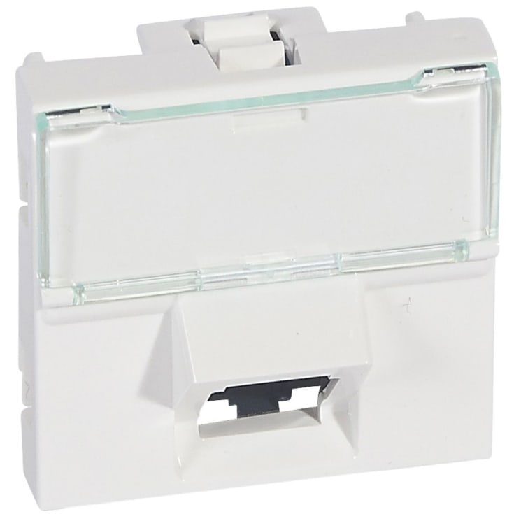 10 st Mosaikdatauttag RJ45 Cat-6 UTP 2M 45° vit