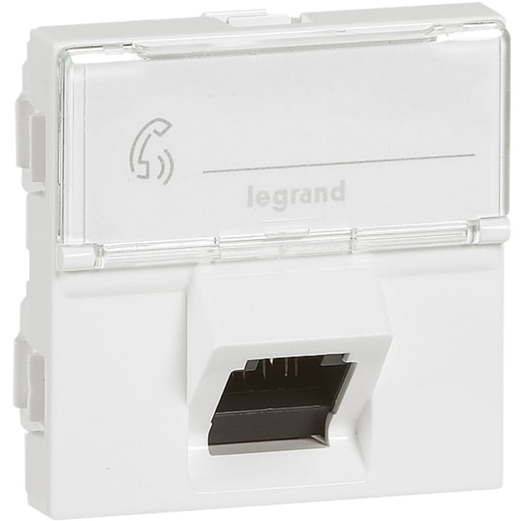 10 stk Mosaikk datakontakt RJ45 Cat-6A UTP 2M 45° hvit
