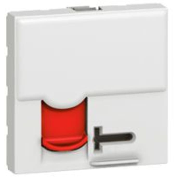 5 st Mosaikdatauttag RJ45 Cat-6A UTP 2M röd klaff vit
