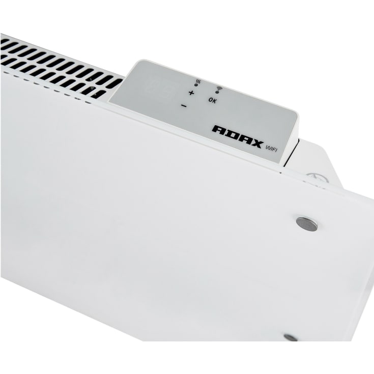 Adax Clea H elradiator med termostat & wifi, 230V, 1000W, hvid glas, 12-16 m²