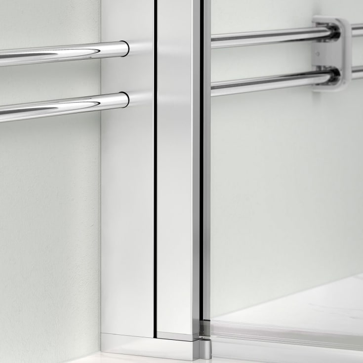 Gustavsberg Square brusedør, niche, 89,6 cm, klart glas, krom profil