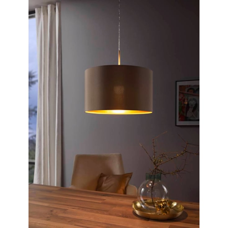 Maserlo pendel Ø380 taupe/guld, E27, 60W