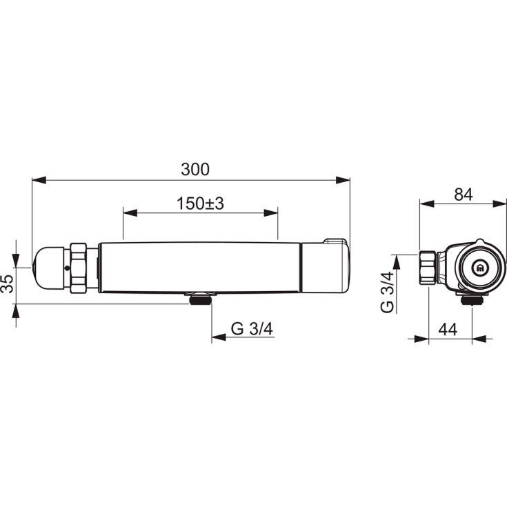 Oras Nova bruserarmatur, krom