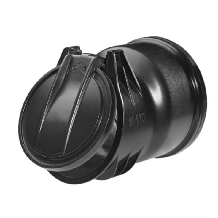 Kessel 200 mm rørspjæld til drænvand, med muffeende