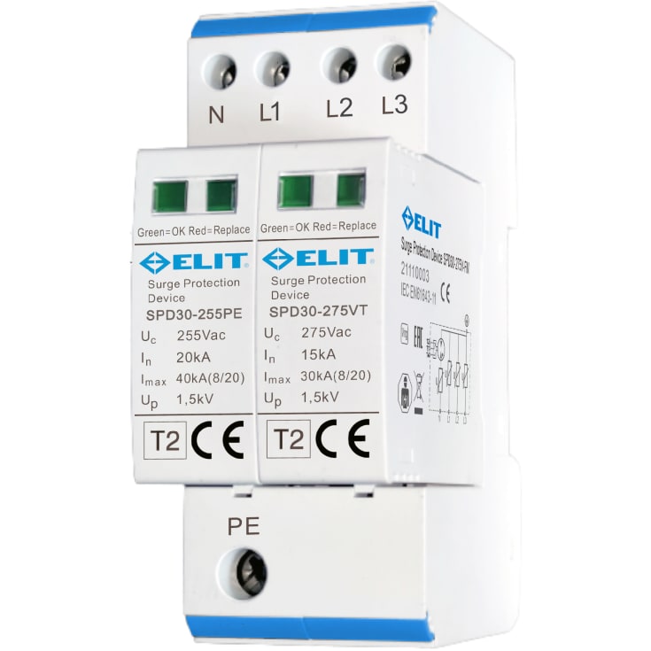 Schneider Elit SPD30-4PT2 transientbeskyttelse, type 2, 275V, 2 modul