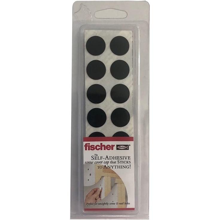 Dekselhette selvklebende Ø14 mm, svart, 42 stk.