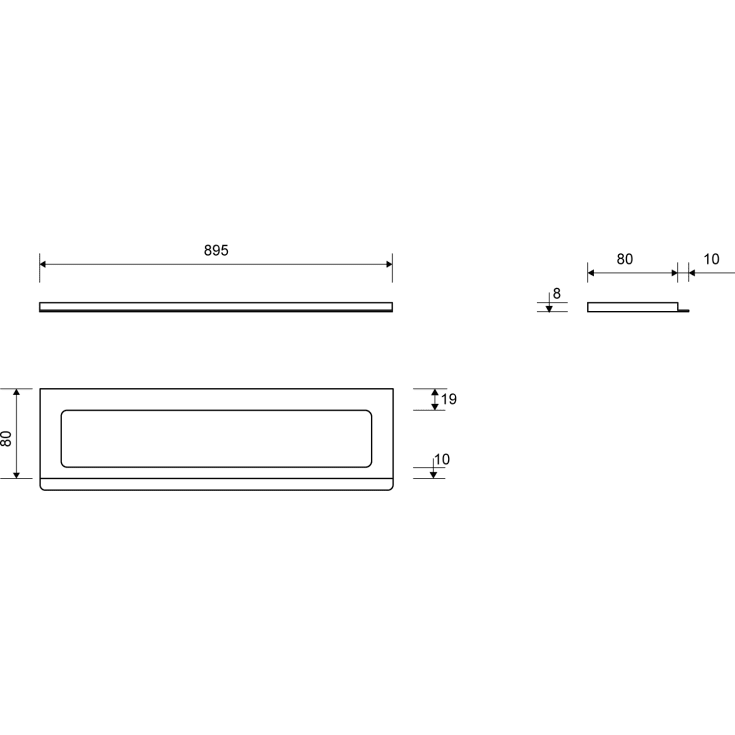 Unidrain 1500 ramme, 900 mm, højde 8 mm