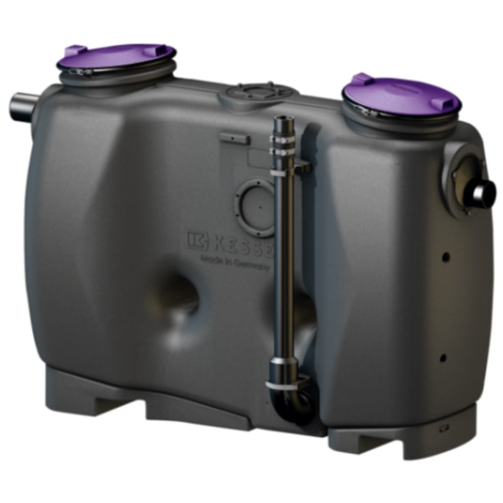 Kessel 4 l/s fedtudskiller m/tømmerør 110 mm til-/afgang, o/jord