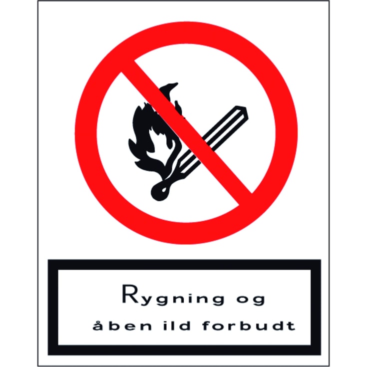 Rökning och öppen låga förbjuden, A4