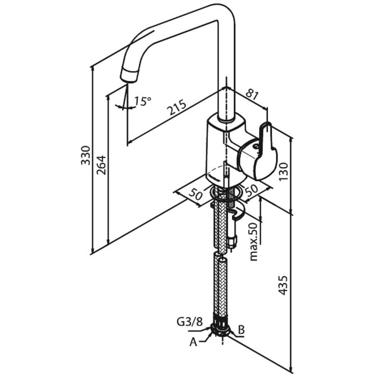 Damixa Pine køkkenarmatur, mat sort