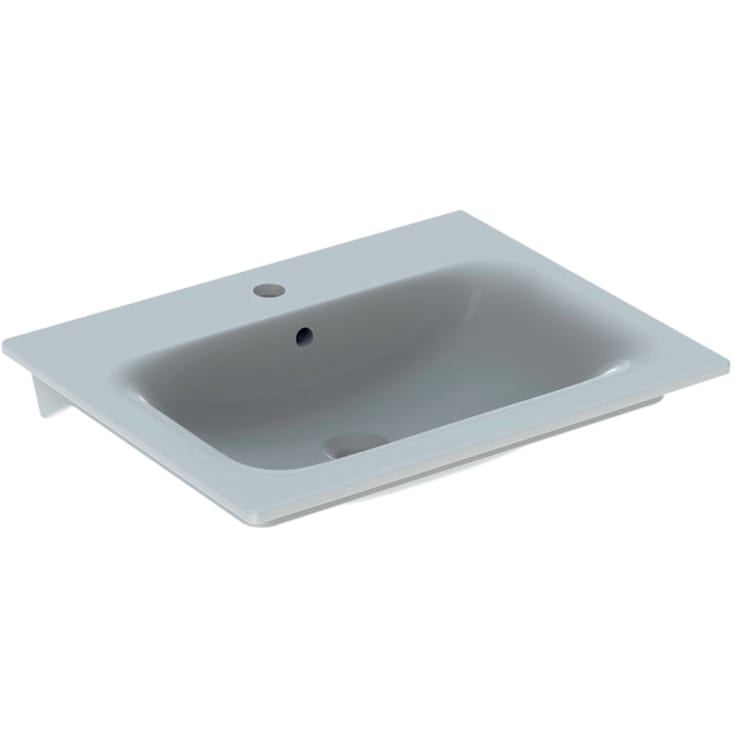 GEBERIT håndvask 600x480x168mm hh midt m/overl t/møbel porcelæn