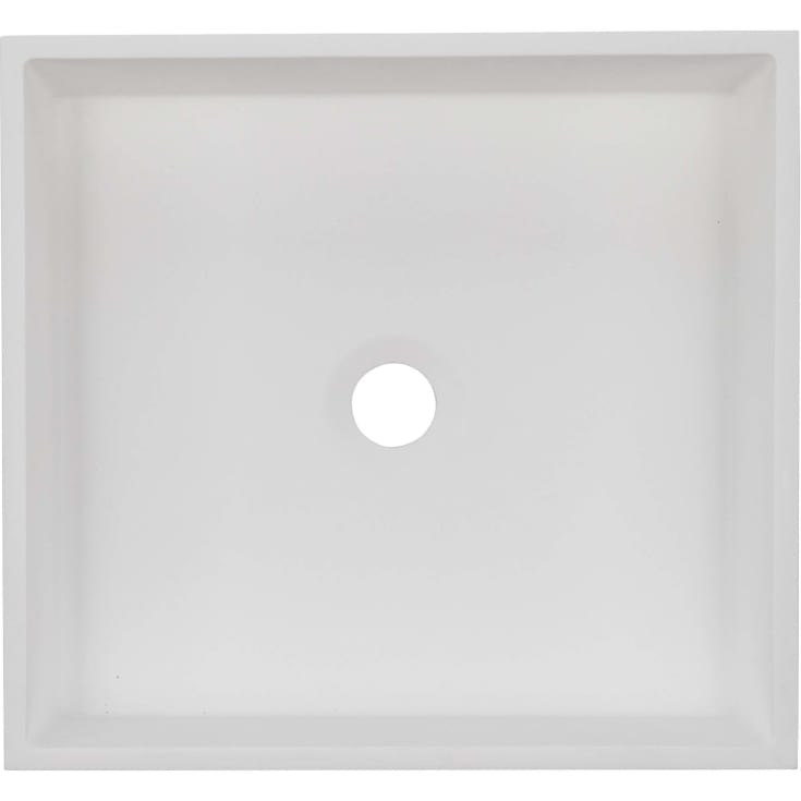 Lavabo Solid Surface servant, 40 x 37 cm, hvit