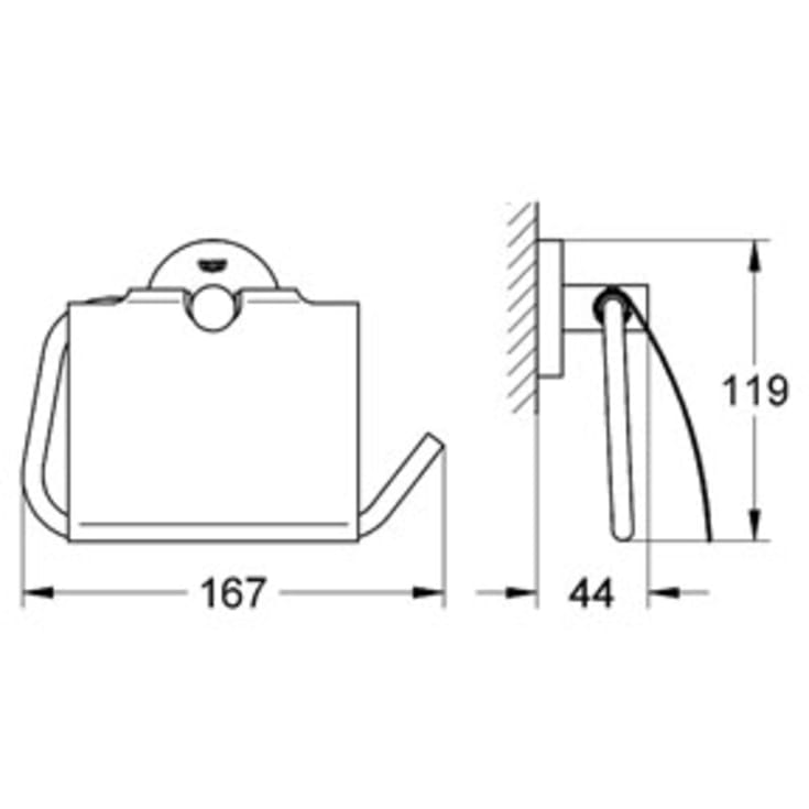 Grohe Essentials toiletpapirholder med låg - Krom