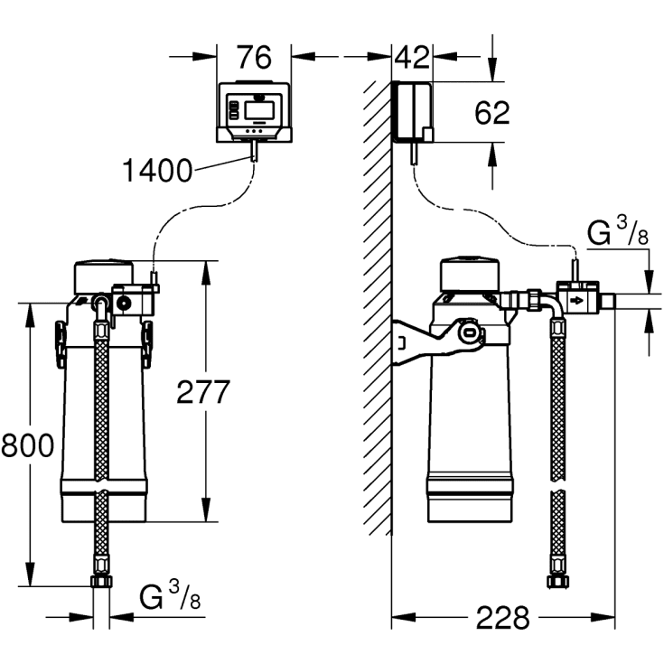 Grohe Red/Blue filter med filterhoved, 600 liter