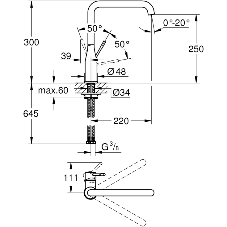 Grohe Essence köksblandare, krom