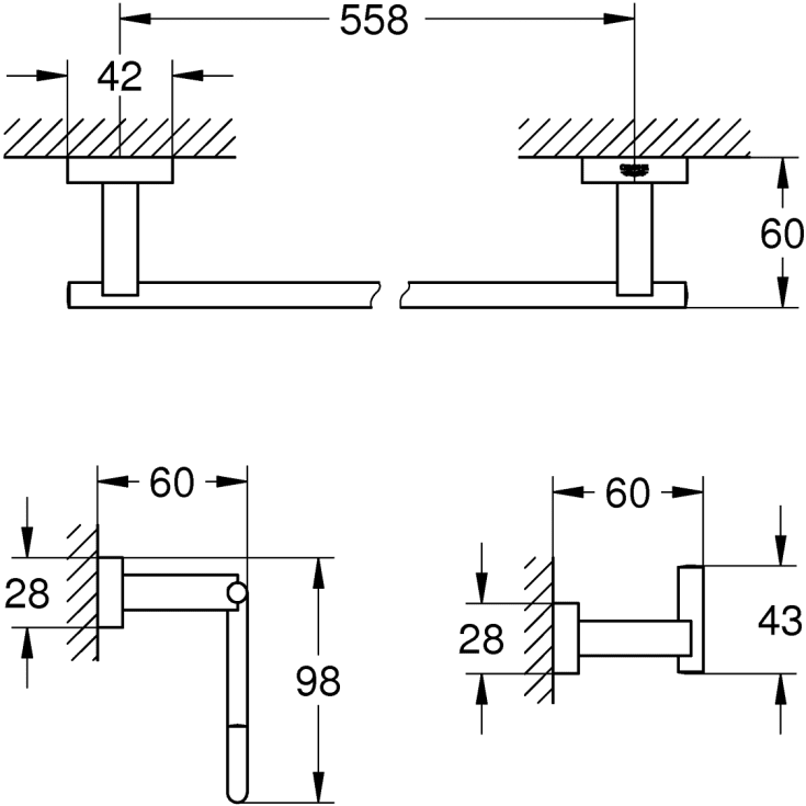 Grohe Essentials Cube 3-in-1 tilbehørssæt, krom