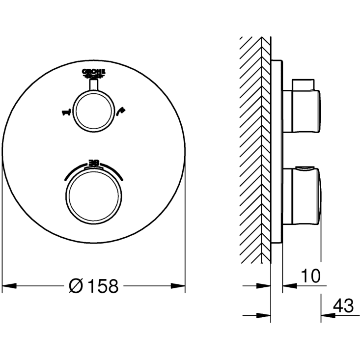 Grohe Grohtherm kararmatur, krom