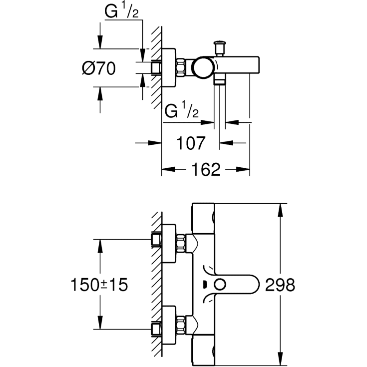 Grohe Quickfix Precision GetThermostat dusjkran