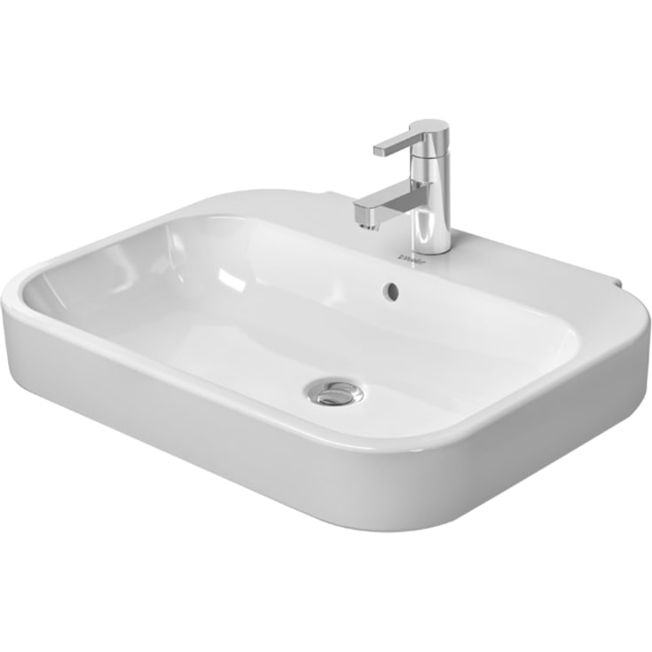 Duravit Happy D.2 vegghengt servant, 60x47,5 cm, med wondergliss, hvit