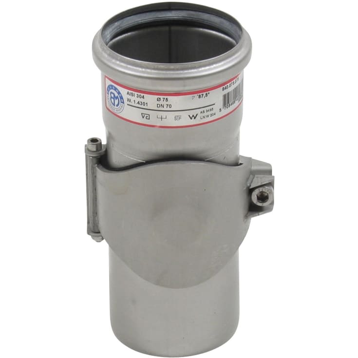 75 mm Rør med renseadgang syrefast AISI316L/EN1.4404 BLÜCHER