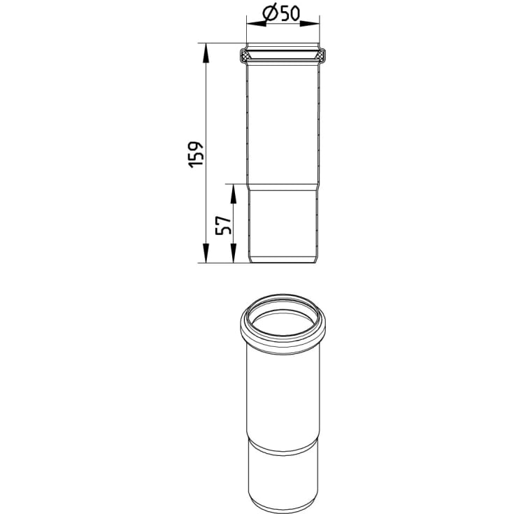50 mm Ekspansionsstykke syrefast AISI316L/EN1.4404 BLÜCHER