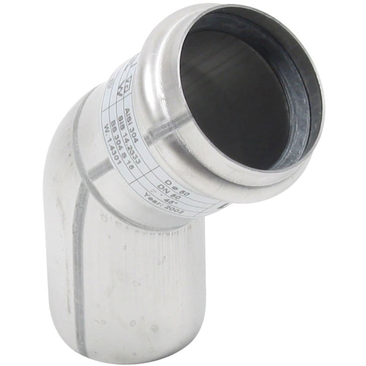 Ø 40 mm x 45° Bøjning rustfri AISI304/EN1.4301 BLÜCHER