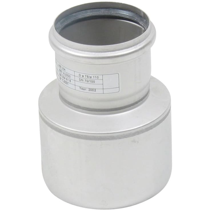 110 x 75 mm Reduktion rustfri AISI304/EN1.4301 BLÜCHER