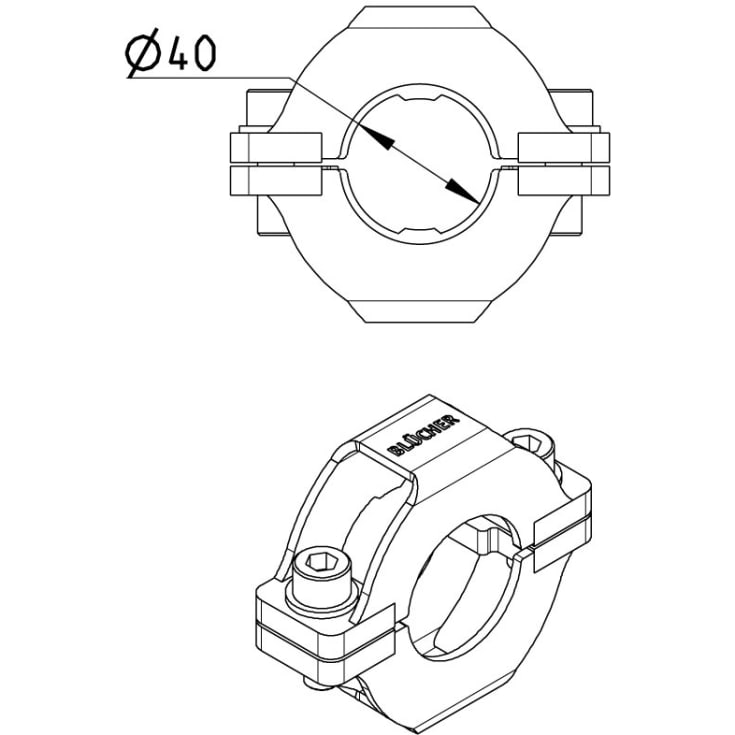 TRYKSTØDSLÅSEBØJLE, Ø40MM