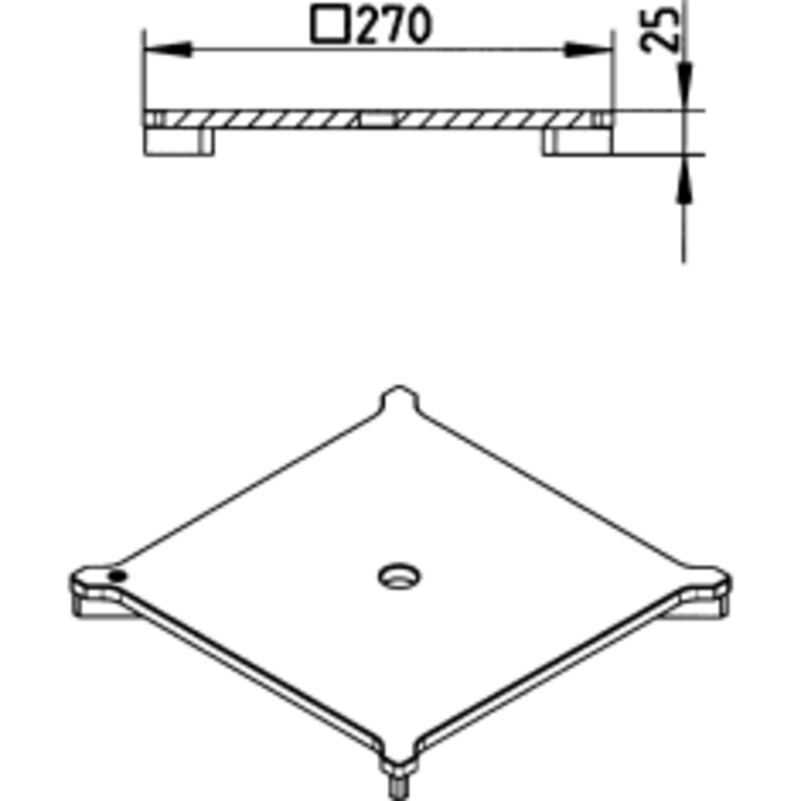 Spalterist square-rist: 270 x 270 mm-syrefast stål: aisi316l