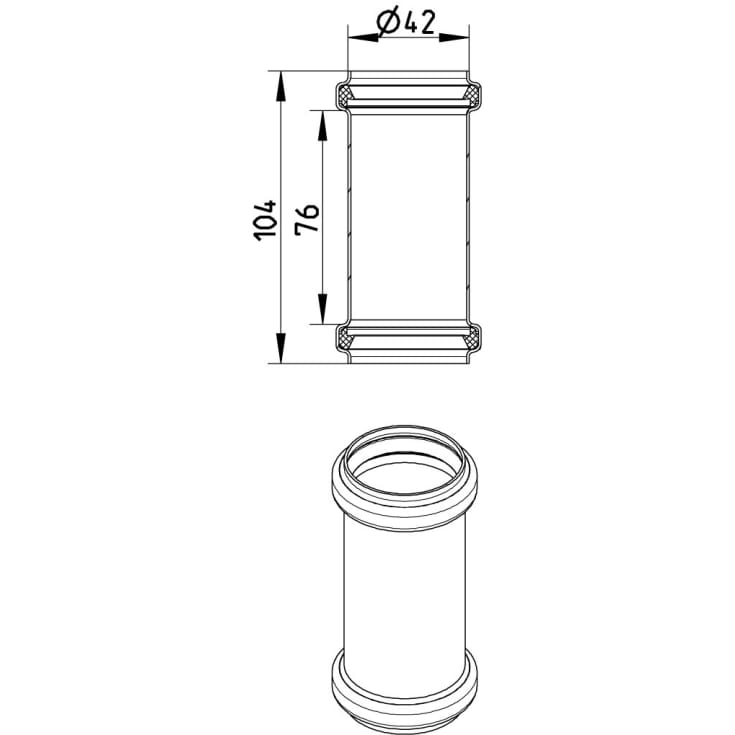 40 mm Skydemuffe syrefast AISI316L/EN1.4404 BLÜCHER